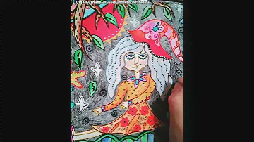Лесная фея. Рисунок. Наивный художник Кузьмина Ольга. ИНТТВОРЧЕСТВО.ру