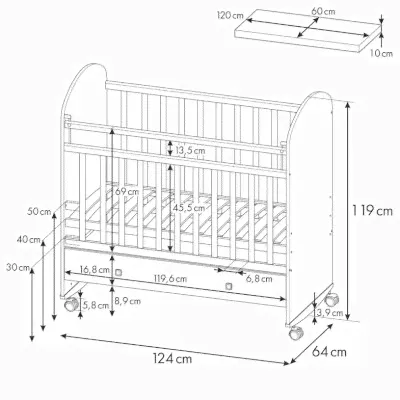 Детская кроватка Фея 701 Медвежонок (Polini)-1