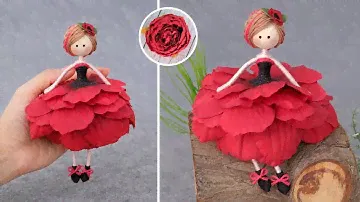 Милая кукла из цветка и проволоки 🌺 Очень простой способ
