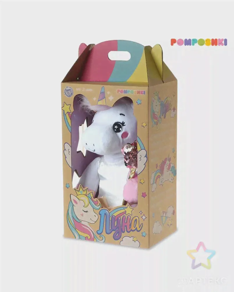 POMPOSHKI Мягкая игрушка единорожка фея, 21 см-2